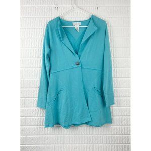 SOFT SURROUNDINGS Turquoise Lagenlook Jacket/ Cardigan sz Small